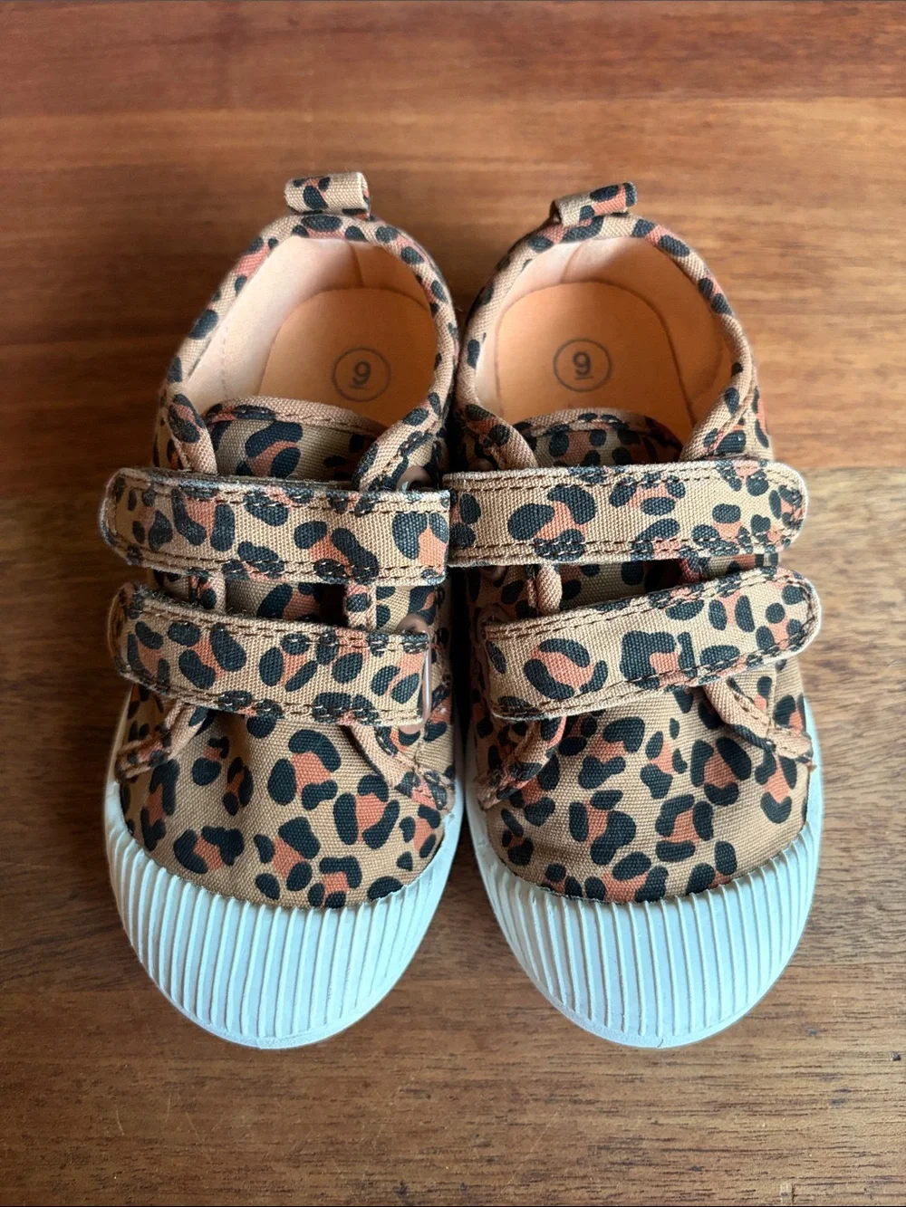 Cat& Jack Leopard Print Kids Velcro Sneakers - Brown